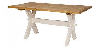 Drevený sedliacky stôl 100x200cm mes 16 - k13 bielená borovica