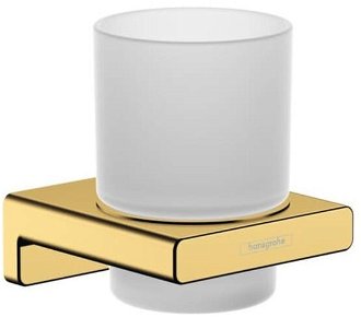 Držiak pohára a kefiek Hansgrohe AddStoris vrátane poháre vo farebnom prevedení lešteného zlata 41749990 2