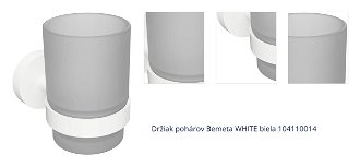 Držiak pohárov Bemeta WHITE biela 104110014 1