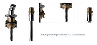 Držiak sprchy Hansgrohe na okraj vane chróm 28307000 1