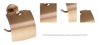 Držiak toaletného papiera Bemeta Amber s krytom vo farbe Coffe-Gold 155112012 1