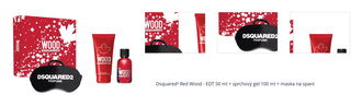 Dsquared² Red Wood - EDT 50 ml + sprchový gel 100 ml + maska na spaní 1