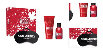 Dsquared² Red Wood - EDT 50 ml + sprchový gel 100 ml + maska na spaní 3