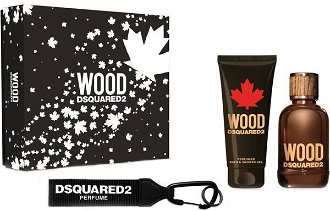 Dsquared² Wood For Him - EDT 100 ml + sprchový gel 100 ml + klíčenka