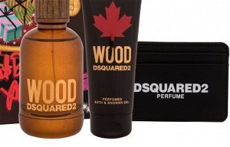 Dsquared² Wood For Him - EDT 100 ml + sprchový gel 100 ml + pouzdro na karty 9