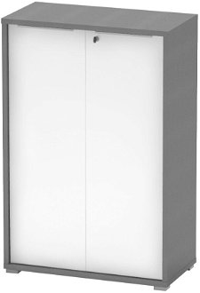 Dvojdverová kancelárska skrinka Rioma New Typ 09 - grafit / biela 2