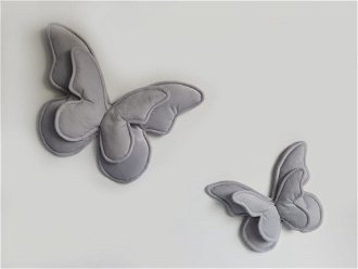 Dekoračné vankúšiky na stenu - motýle farba: sivá 2