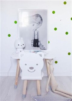 Detská stolička Medvedík farba: biela