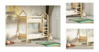 ELIS DESIGN Domčeková posteľ poschodová s voliteľnou spodnou zábranou Premium rozměr lůžka: 100 x 180 cm, Zábrany: Obě 3