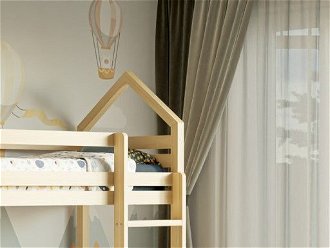 ELIS DESIGN Domčeková posteľ poschodová s voliteľnou spodnou zábranou Premium rozměr lůžka: 100 x 200 cm, Zábrany: Přední 7