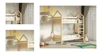 ELIS DESIGN Domčeková posteľ poschodová s voliteľnou spodnou zábranou Premium rozměr lůžka: 100 x 200 cm, Zábrany: Přední 4