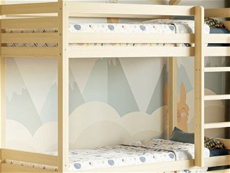 ELIS DESIGN Domčeková posteľ poschodová s voliteľnou spodnou zábranou Premium rozměr lůžka: 80 x 160 cm, Zábrany: Přední 5