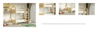 Domčeková posteľ poschodová s voliteľnou spodnou zábranou Premium rozmer lôžka: 80 x 160 cm, zábrany: zadná 1