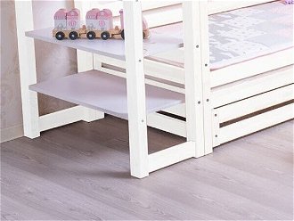 Domčeková posteľ Premium so šuplíkom biela rozmer lôžka: 70 x 140 cm, šuplík, nožičky: s nožičkami a so šuplíkom, zábrany: predná 8