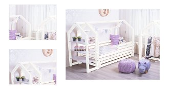 Domčeková posteľ Premium so šuplíkom biela rozmer lôžka: 80 x 160 cm, šuplík, nožičky: bez nožičiek, zábrany: predná 4