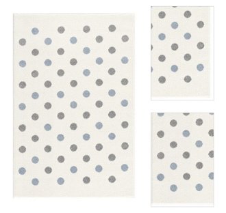 ELIS DESIGN koberec do izby s bodkami farba: krémovo/modrá - striebornosivá, rozmer: 100 x 160 cm 3