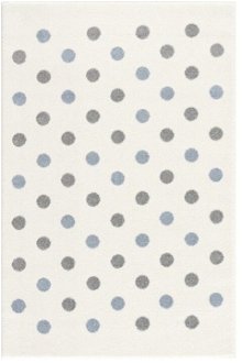 ELIS DESIGN koberec do izby s bodkami farba: krémovo/modrá - striebornosivá, rozmer: 100 x 160 cm 2