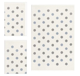 ELIS DESIGN koberec do izby s bodkami farba: krémovo/modrá - striebornosivá, rozmer: 120 x 180 cm 4