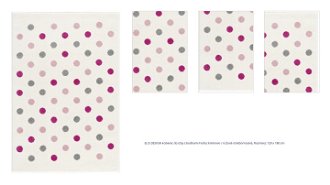 ELIS DESIGN koberec do izby s bodkami farba: krémovo/ružová - striebornosivá, rozmer: 120 x 180 cm 1