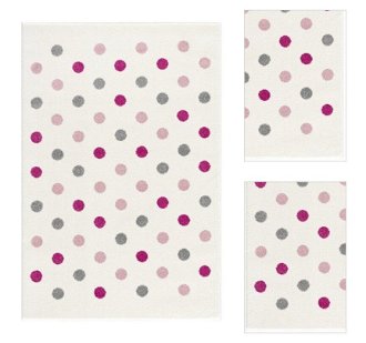 ELIS DESIGN koberec do izby s bodkami farba: krémovo/ružová - striebornosivá, rozmer: 120 x 180 cm 3