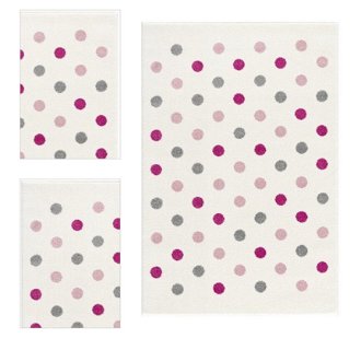 ELIS DESIGN koberec do izby s bodkami farba: krémovo/ružová - striebornosivá, rozmer: 120 x 180 cm 4