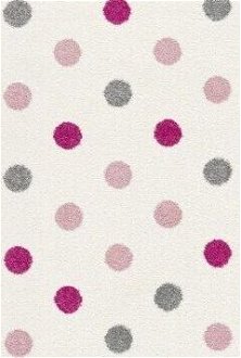 ELIS DESIGN koberec do izby s bodkami farba: krémovo/ružová - striebornosivá, rozmer: 120 x 180 cm 5