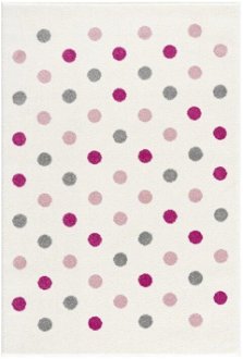 ELIS DESIGN koberec do izby s bodkami farba: krémovo/ružová - striebornosivá, rozmer: 120 x 180 cm 2