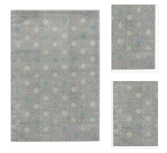 ELIS DESIGN koberec do izby s bodkami farba: strieborno/sivá - mätová, rozmer: 100 x 160 cm 3