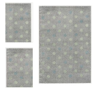 ELIS DESIGN koberec do izby s bodkami farba: strieborno/sivá - mätová, rozmer: 100 x 160 cm 4