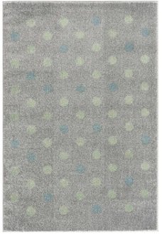 ELIS DESIGN koberec do izby s bodkami farba: strieborno/sivá - mätová, rozmer: 100 x 160 cm