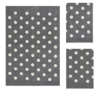 ELIS DESIGN koberec do izby s bodkami farba: striebornosivá - biela, rozmer: 100 x 160 cm 3
