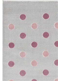 ELIS DESIGN koberec do izby s bodkami farba: striebornosivá - ružová, rozmer: 120 x 180 cm 6