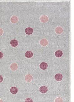 ELIS DESIGN koberec do izby s bodkami farba: striebornosivá - ružová, rozmer: 120 x 180 cm 7