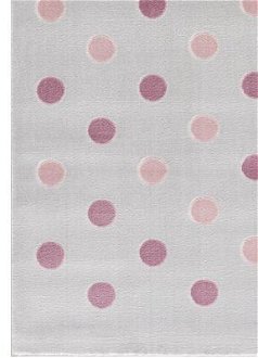 ELIS DESIGN koberec do izby s bodkami farba: striebornosivá - ružová, rozmer: 120 x 180 cm 8