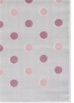 ELIS DESIGN koberec do izby s bodkami farba: striebornosivá - ružová, rozmer: 120 x 180 cm 9