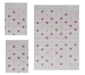 ELIS DESIGN koberec do izby s bodkami farba: striebornosivá - ružová, rozmer: 120 x 180 cm 4