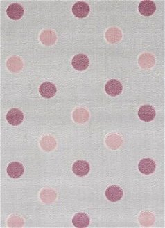ELIS DESIGN koberec do izby s bodkami farba: striebornosivá - ružová, rozmer: 120 x 180 cm 5