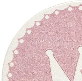 ELIS DESIGN kulatý koberec 133cm koruna farba: ružová x biela 6