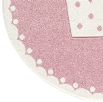 ELIS DESIGN kulatý koberec 133cm koruna farba: ružová x biela 8