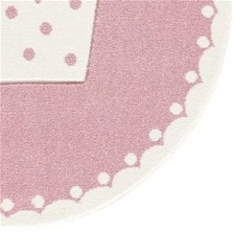 ELIS DESIGN kulatý koberec 133cm koruna farba: ružová x biela 9