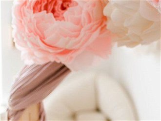 Uzavretý kvet pivonky na zavesenie - na posteľ alebo stenu farba: svetlo ružová 8