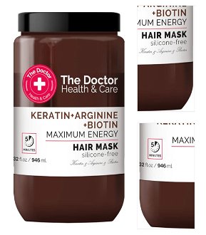 Energizujúca maska pre slabé a mastné vlasy The Doctor Keratin + Arginine + Biotin Mask - 946 ml + darček zadarmo 3