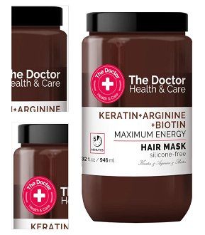 Energizujúca maska pre slabé a mastné vlasy The Doctor Keratin + Arginine + Biotin Mask - 946 ml + darček zadarmo 4