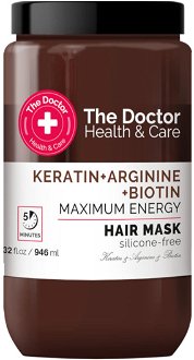 Energizujúca maska pre slabé a mastné vlasy The Doctor Keratin + Arginine + Biotin Mask - 946 ml + darček zadarmo 2