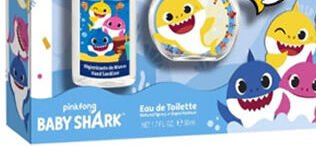 EP Line Baby Shark - EDT 50 ml + dezinfekční gel 100 ml + přívěšek na klíče 8