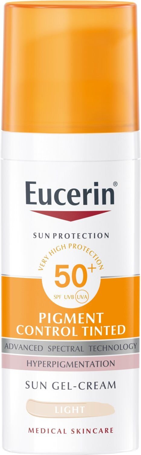Eucerin Sun Emulzia na opaľovanie na tvár s depigmentačným účinkom PIGMENT CONTROL (svetlá) SPF 50+, 50 ml