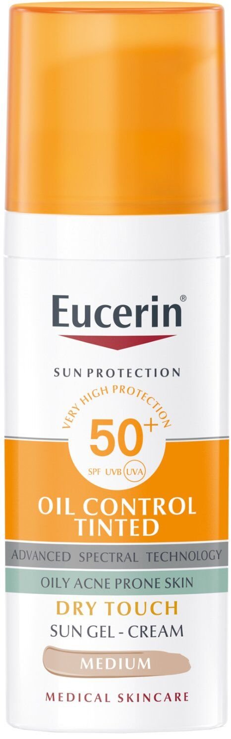 Eucerin Sun Ochranný krémový gél na opaľovanie na tvár Dry Touch OIL CONTROL (stredne tmavý) SPF 50+ 50 ml