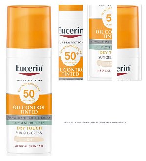 EUCERIN Sun OilControl Tinted Krémový gél na opaľovanie na tvár SPF50+ svetlý 50 ml 1