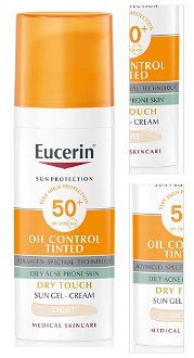 EUCERIN Sun OilControl Tinted Krémový gél na opaľovanie na tvár SPF50+ svetlý 50 ml 3