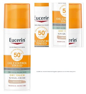 EUCERIN Sun OilControlTinted Krémový gél na opaľovanie na tvár SPF50+ tmavý 50 ml 1